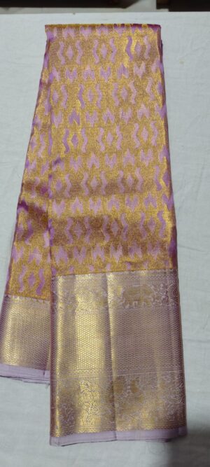 lavender bridal silk saree in pastel border