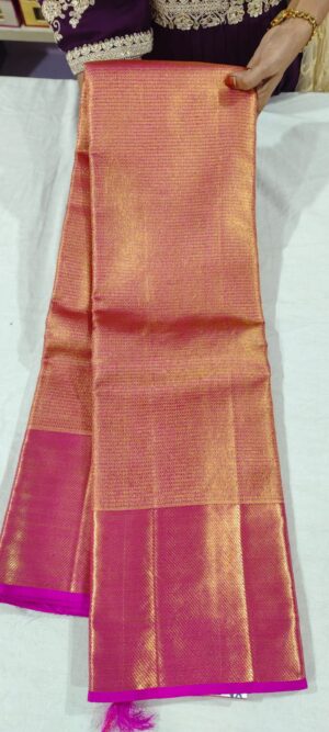 00M0M1011 Rani pink gold wedding saree online in 6 inches border