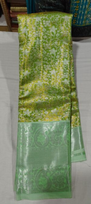 DOD1005 pastel green pattu saree online in light green border