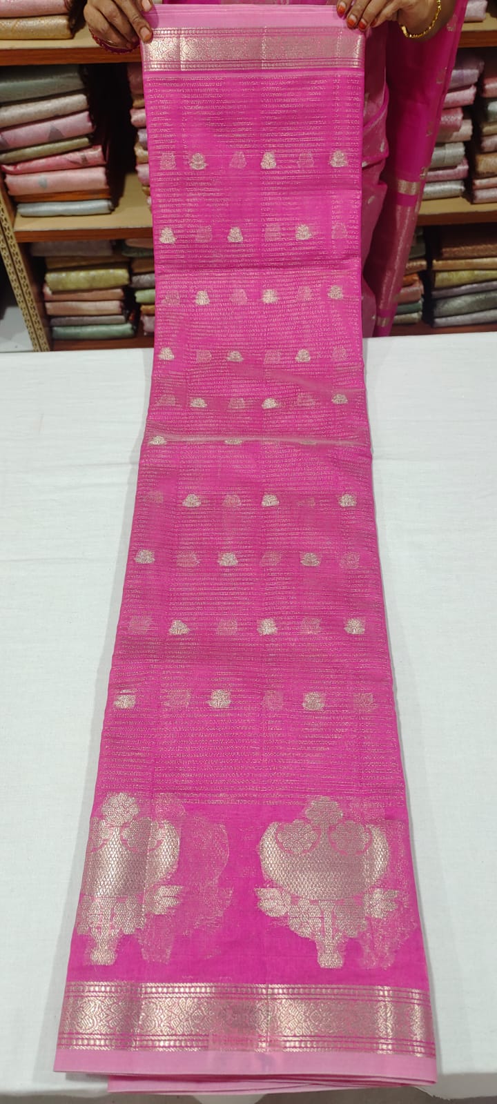 P0P2001 Pink banarasi silk saree online