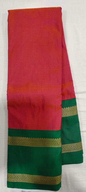 AOA1017 Orange pattu saree online in green border