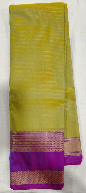 AOA1015 Green pattu saree online in violet border
