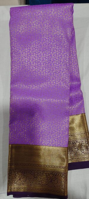HOH1007 Lavender kanchi pattu sarees online in grape wine border