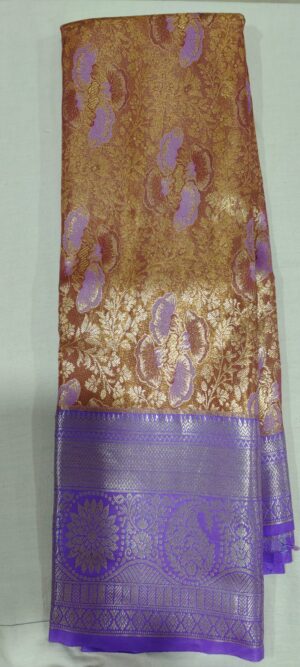 EE1018 chocolate pattu saree in online Lavender border