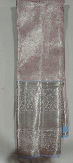 DD1014 Baby pink pattu saree in online Ananda blue border