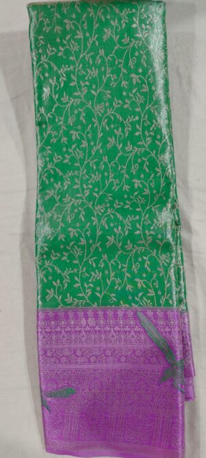 DD1020 Rexona green pattu saree online Lavender border