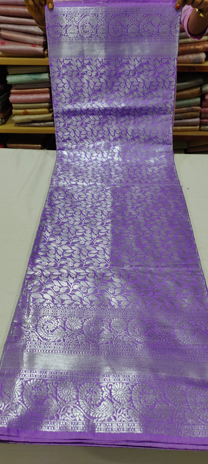 TT1002 Lavender silk saree online