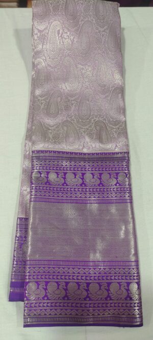 MM2012 Lavender wedding saree online contrast violet border