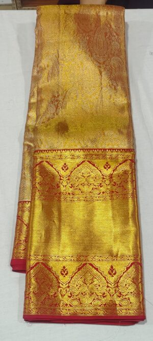 MM2011 Red kanchipuram wedding saree online