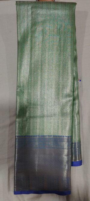 DD1027 Rexona green kanchi pattu sarees online contrast blue border