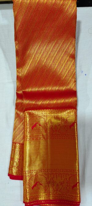 LL1002 Red wedding saree online in 12 inches border