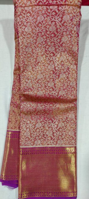 LL1006 Pastel pink wedding silk saree online at Hyderabad Bangalore in contrast magenta border