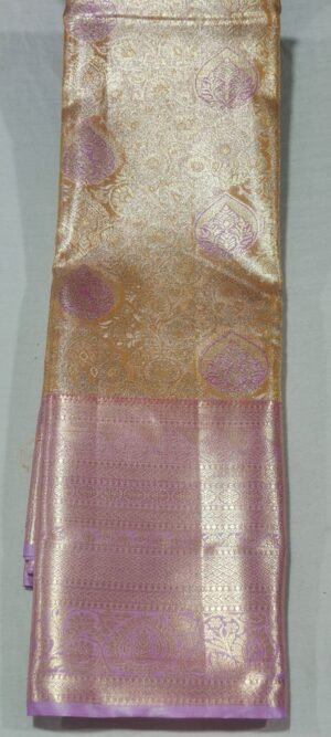 DD2001 Gold kanchi pattu saree online at Hyderabad Bangalore contrast Lavender border