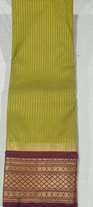 AA1020 Pista green kanchi pattu saree online at Hyderabad Bangalore contrast chocolate brown border