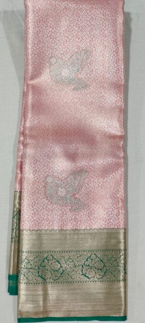 GG1013 Baby pink kanchi pattu saree online at Hyderabad Bangalore contrast Rama green border
