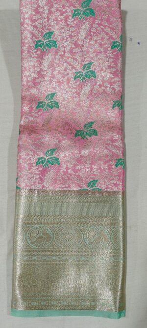 HH1010 Baby pink kanchi Pattu saree online at Hyderabad Bangalore contrast Sea green border