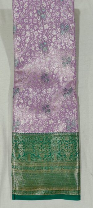 HH1013 Lavender kanchi pattu saree online at Hyderabad Bangalore contrast Rama green border