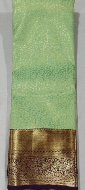 HH1013 Pista green kanchi pattu saree online at Hyderabad Bangalore contrast purple border