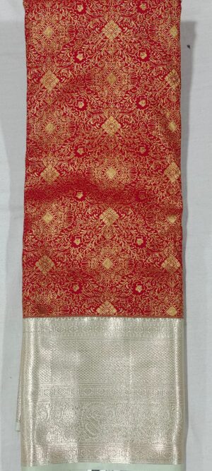 HH1017 Red kanchi pattu saree online at Hyderabad Bangalore contrast Pista green border