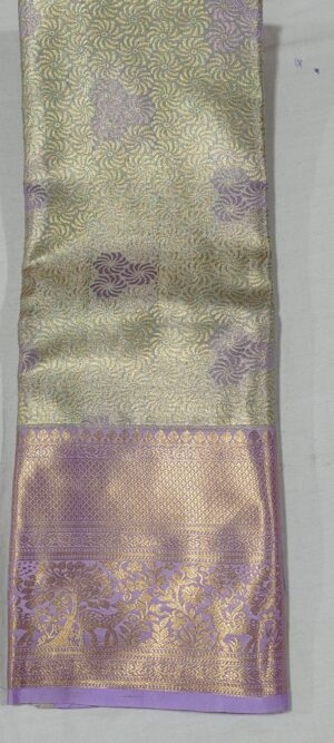 HH1008 Pista green kanchi pattu saree online at Hyderabad Bangalore contrast Lavender border