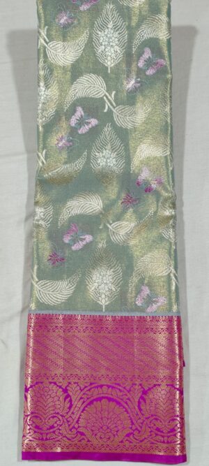 DD2009 Rexona green kanchi pattu saree online at Hyderabad Bangalore contrast megenta border