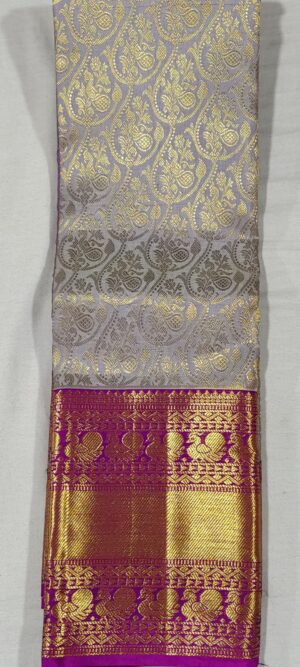 NN1010 Lavender kanchipuram wedding silk saree online at Hyderabad Bangalore contrast magenta border