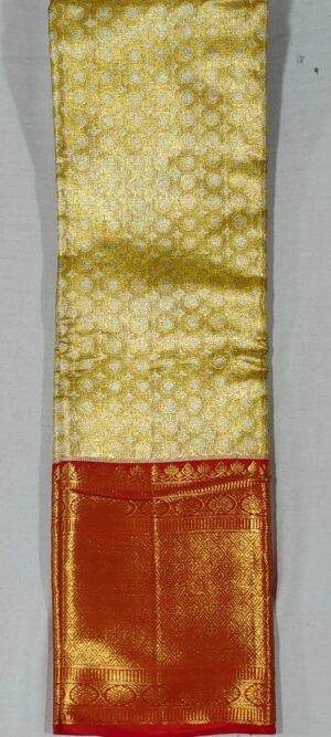 NN2013 Gold kanchipuram wedding silk saree online at Hyderabad Bangalore contrast Red border