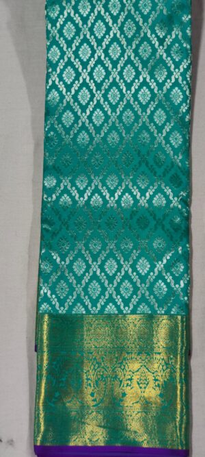 MM2027 Rexona green kanchipuram wedding silk saree online at Hyderabad Bangalore